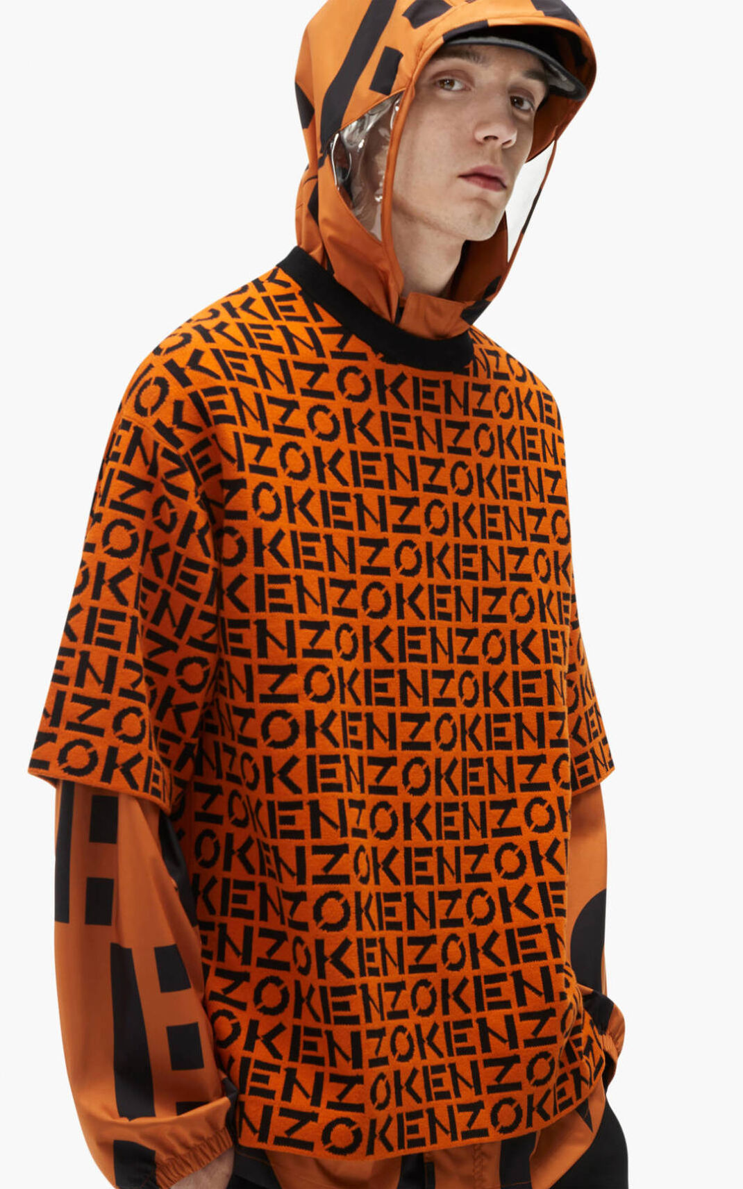 Kenzo Sport oversize monogram Moška Pulover Globoko Oranžna SI-6299801